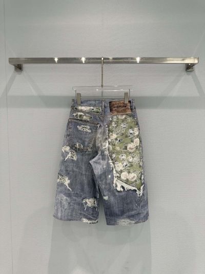 Acne Studios Denim Floral Pants in Multicolor