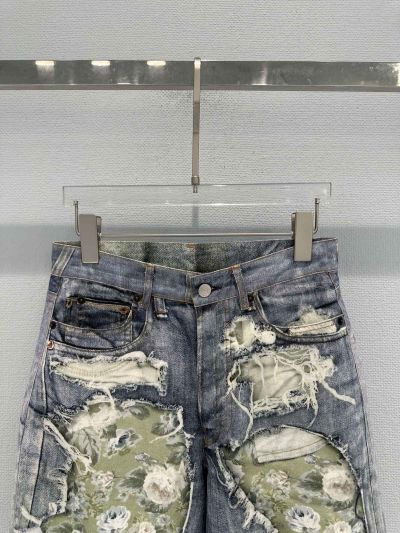 Acne Studios Denim Floral Pants in Multicolor