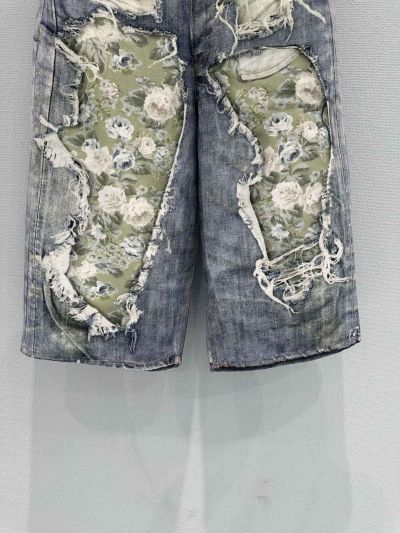 Acne Studios Denim Floral Pants in Multicolor