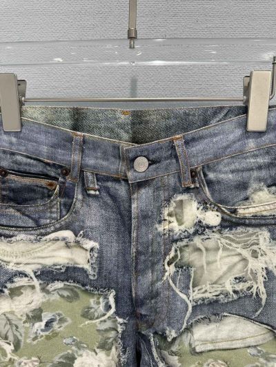 Acne Studios Denim Floral Pants in Multicolor