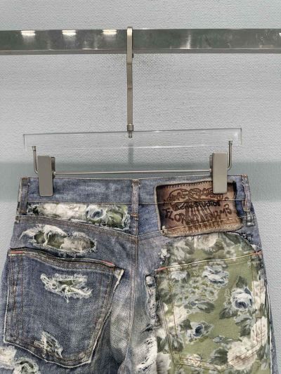 Acne Studios Denim Floral Pants in Multicolor