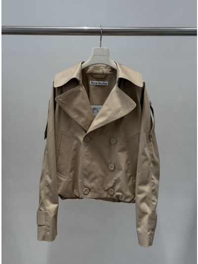 Acne Studios Double-Breasted Long Sleeve Jacket in Khaki