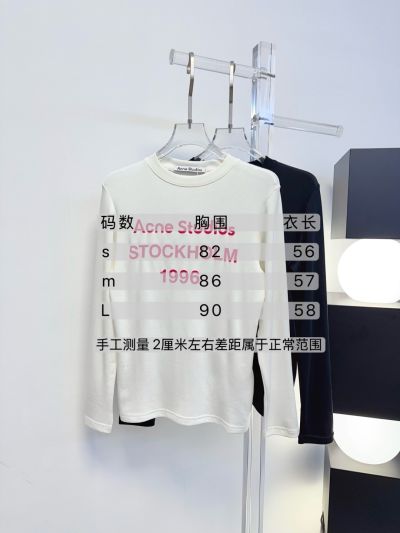 Acne Studios Long Sleeve Crew Neck T-Shirt in Black