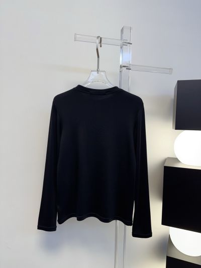 Acne Studios Long Sleeve Crew Neck T-Shirt in Black