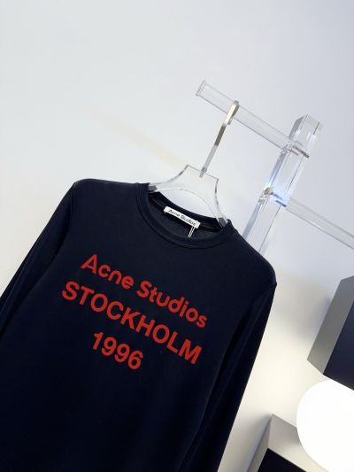 Acne Studios Long Sleeve Crew Neck T-Shirt in Black