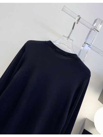 Acne Studios Long Sleeve Crew Neck T-Shirt in Black