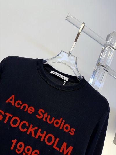 Acne Studios Long Sleeve Crew Neck T-Shirt in Black