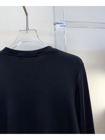 Acne Studios Long Sleeve Crew Neck T-Shirt in Black