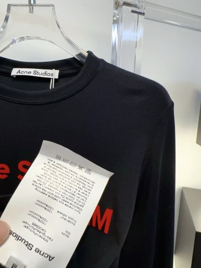 Acne Studios Long Sleeve Crew Neck T-Shirt in Black