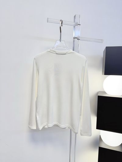 Acne Studios Long Sleeve Crew Neck T-Shirt in White
