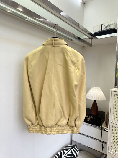 Acne Studios Stand Collar Long Sleeve Vest in Black and Beige