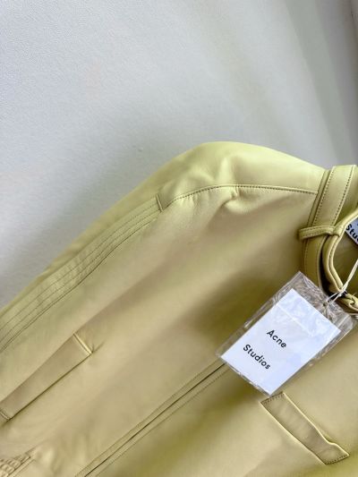 Acne Studios Stand Collar Long Sleeve Vest in Black and Beige