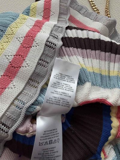 Alaia Striped Pleated Dress in Multicolor