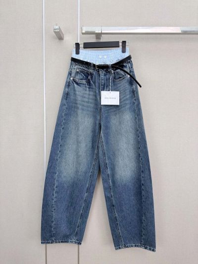 Alexander Wang Denim Belted Pants in Blue