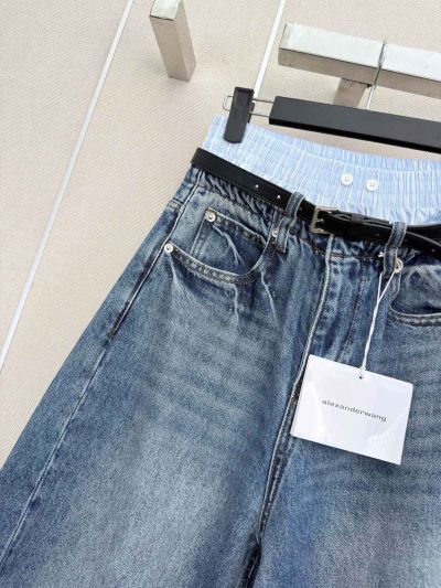 Alexander Wang Denim Belted Pants in Blue