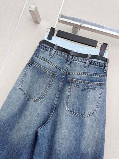 Alexander Wang Denim Belted Pants in Blue