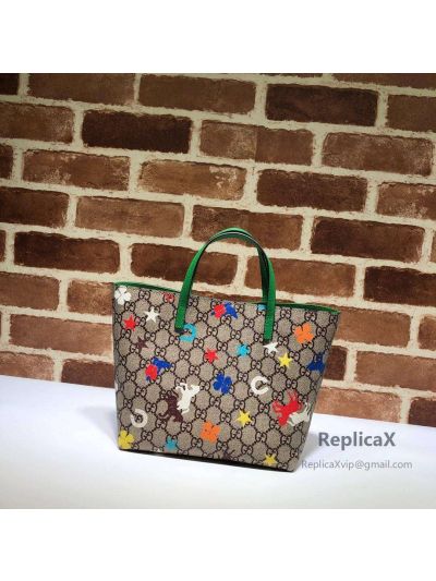 Gucci Animal Print Multi Function GG Canvas Small Tote Bag 410812 in Beige