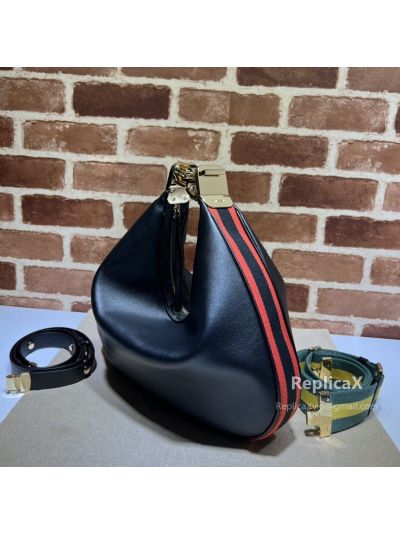 Gucci Attache Large Hobo Shoulder Bag 702823 in Black Leather