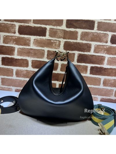 Gucci Attache Large Hobo Shoulder Bag 702823 in Black Leather