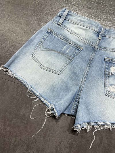 Balenciaga Denim Contrast-Trim Pants in Light Blue