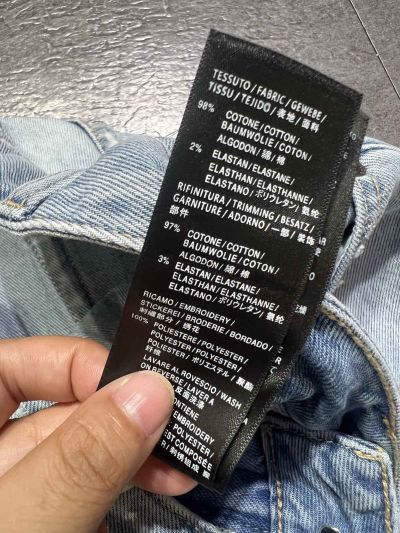 Balenciaga Denim Contrast-Trim Pants in Light Blue