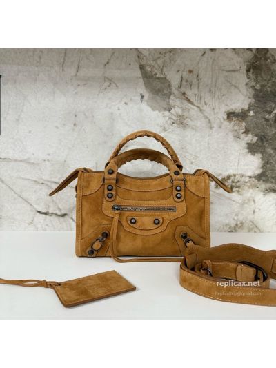 Balenciaga Le City Small Suede Caramel 2626S98