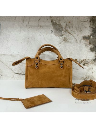 Balenciaga Le City Small Suede Caramel 2626S98