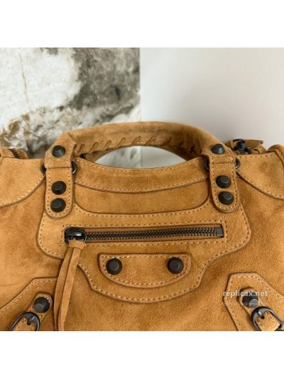 Balenciaga Le City Small Suede Caramel 2626S98