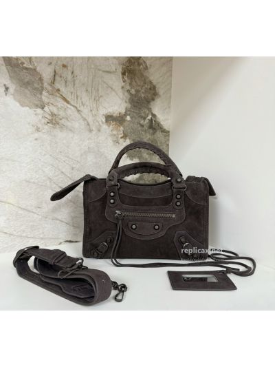 Balenciaga Le City Small Suede Coffee 2626S98