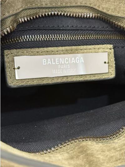 Balenciaga Le City Small Suede Dark Green 2626S98