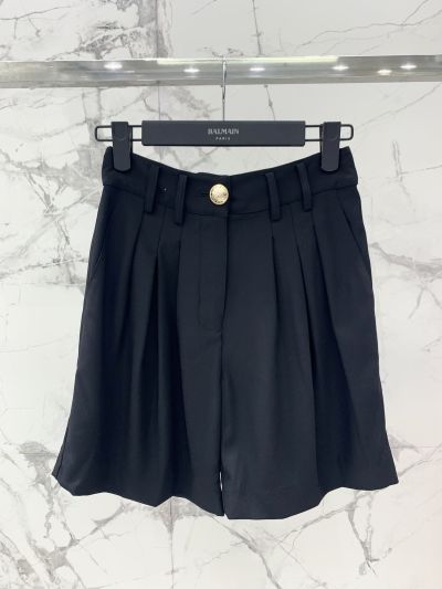Balmain Pleated Belted Pants in Navy