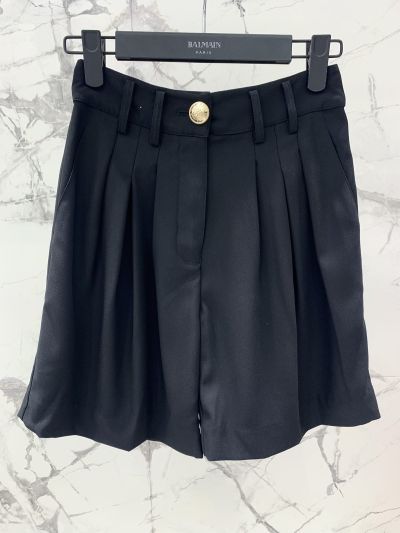 Balmain Pleated Belted Pants in Navy