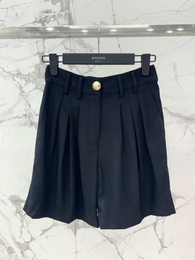 Balmain Pleated Belted Pants in Navy