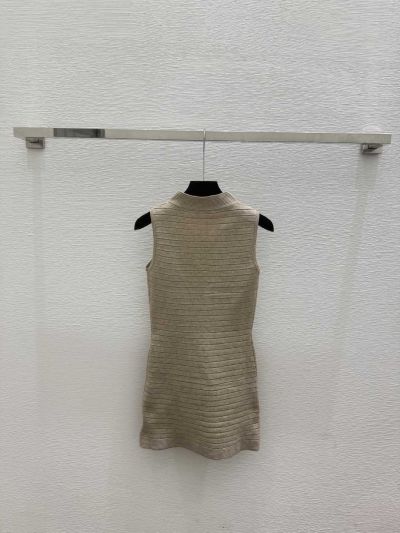 Balmain V-Neck Button-Front Vest in Khaki