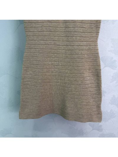 Balmain V-Neck Sleeveless Dress in Beige
