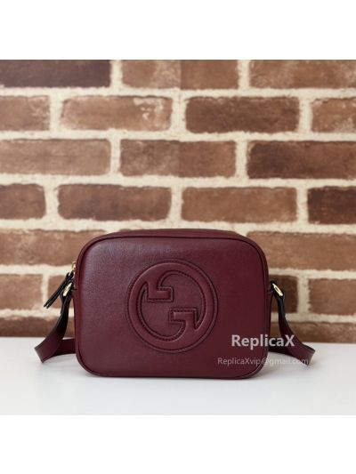 Gucci Blondie Mini Leather Shoulder Crossbody Bag Burgundy 820429