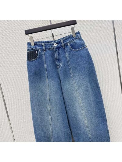 Bottega Veneta Denim Wide-Leg Pants in Blue