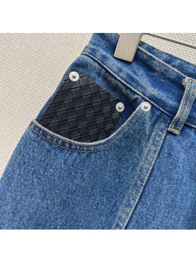 Bottega Veneta Denim Wide-Leg Pants in Blue
