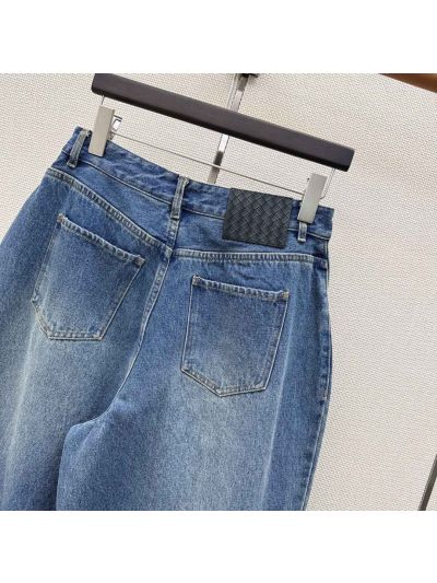 Bottega Veneta Denim Wide-Leg Pants in Blue