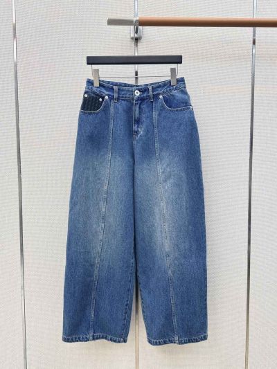 Bottega Veneta Denim Wide-Leg Pants in Blue