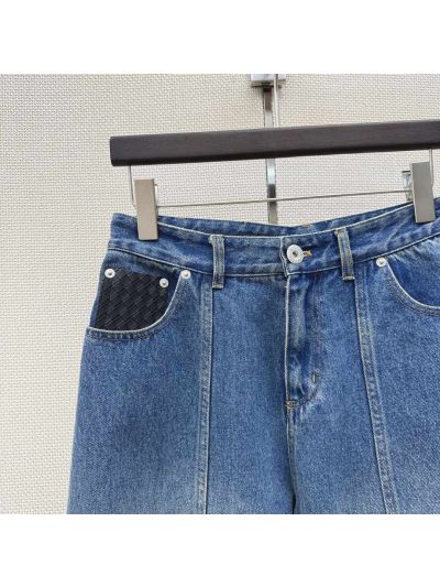 Bottega Veneta Denim Wide-Leg Pants in Blue
