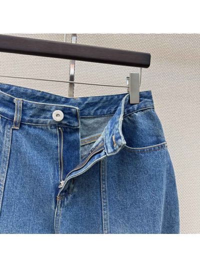 Bottega Veneta Denim Wide-Leg Pants in Blue