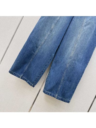 Bottega Veneta Denim Wide-Leg Pants in Blue
