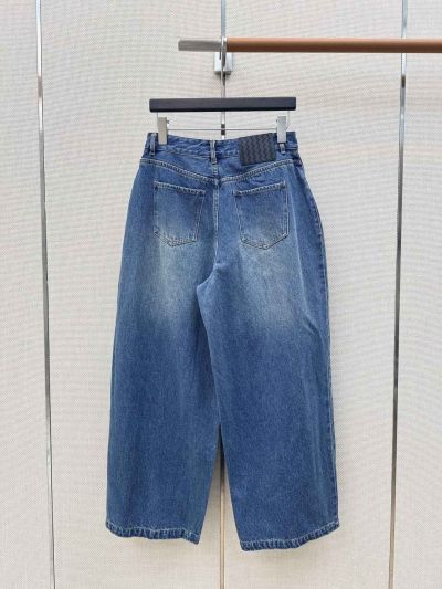 Bottega Veneta Denim Wide-Leg Pants in Blue