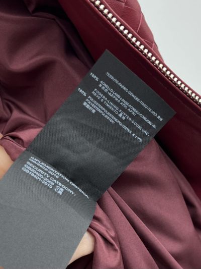 Bottega Veneta Leather Balloon Sleeve Coat in Burgundy and Pink