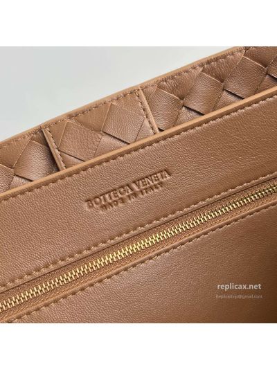 Bottega Veneta Andiamo Large Suede Tote Bag Camel