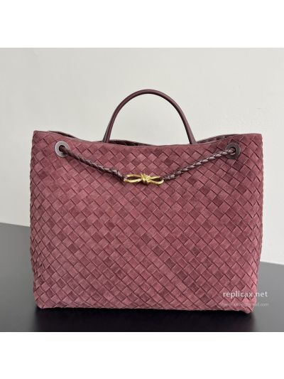 Bottega Veneta Andiamo Large Suede Tote Bag Wine