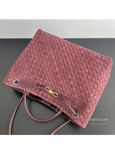 Bottega Veneta Andiamo Large Suede Tote Bag Wine