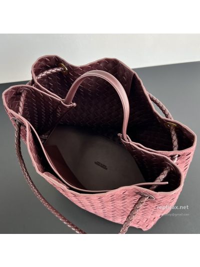 Bottega Veneta Andiamo Large Suede Tote Bag Wine