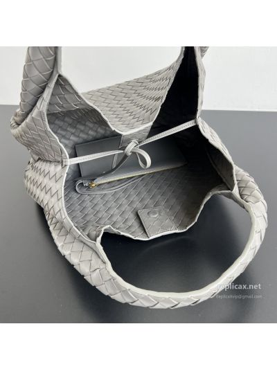 Bottega Veneta Campana Large Intrecciato Nappa Tote Bag Grey